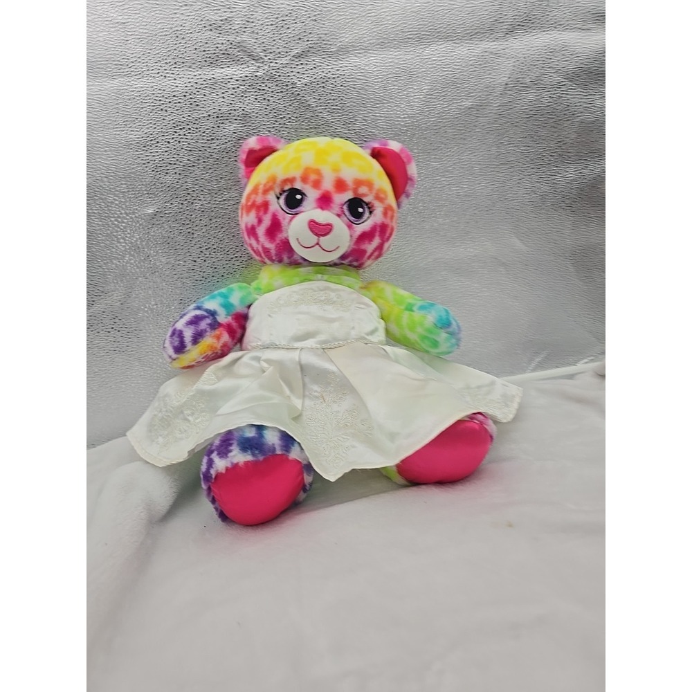 BUILD A BEAR Lisa Frank Leopard Cat Cheetah Rainbow Plush Stuffed Animal 023176